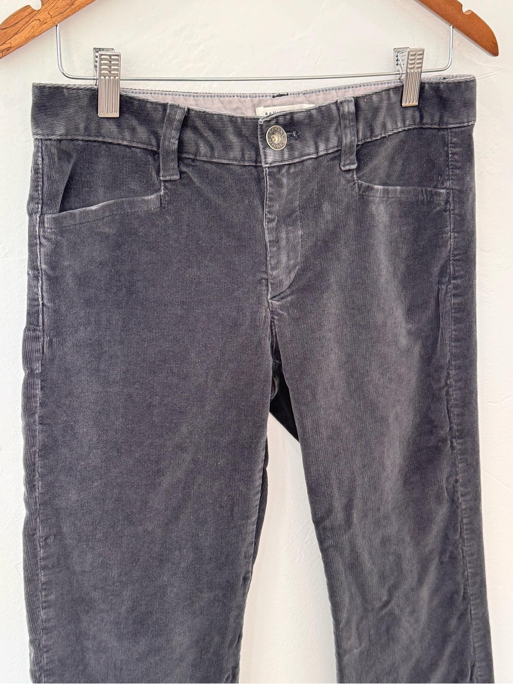 Banana Republic Gray Corduroy Pants Slacks Flared Leg Women Size 27 EUC